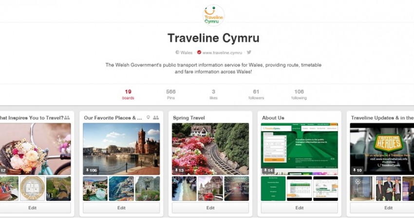 Traveline Cymru Pinterest