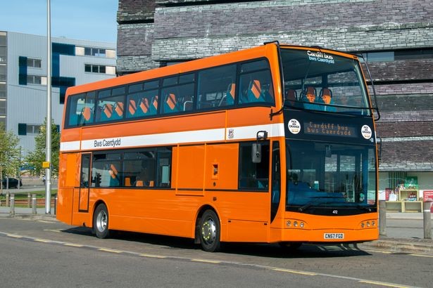 Cardiff Bus famous orange buses