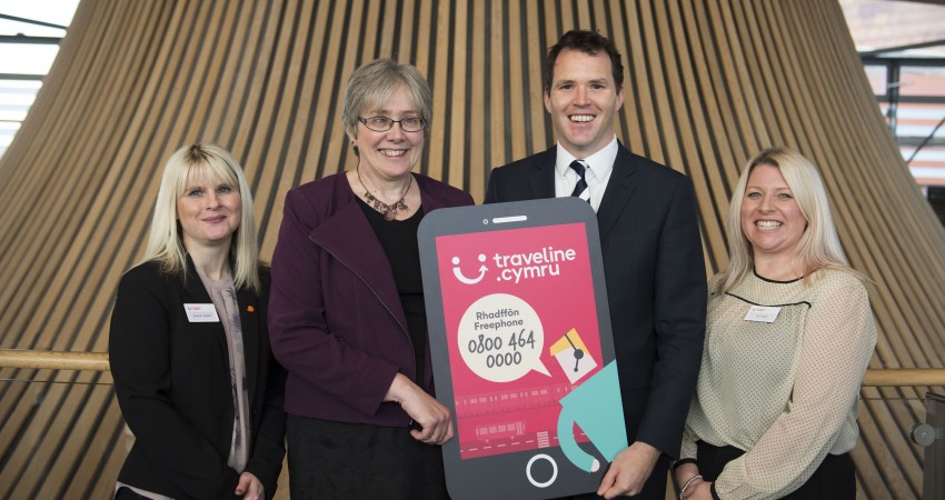 Traveline Cymru Freephone Launch Senedd Lee Waters Traveline Cymru Freephone Launch Senedd Lee Waters