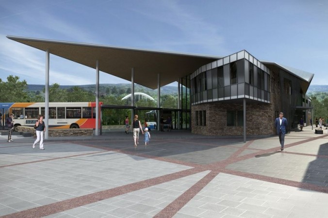 Work has begun on a new bus station in Merthyr Tydfil