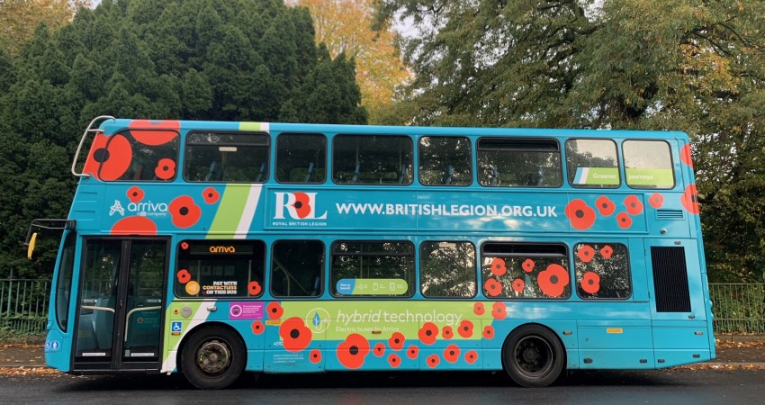 Arriva to offer free travel to serving Armed Forces personnel, Veterans and Cadets on Remembrance Sunday 
