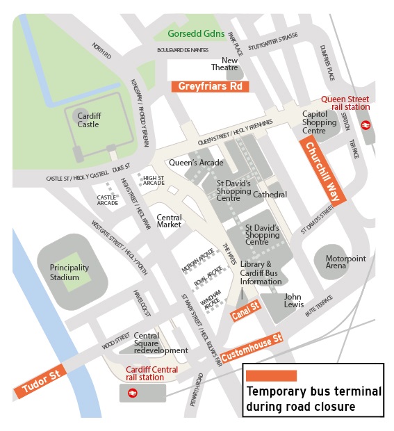 Cardiff city centre road closures in place